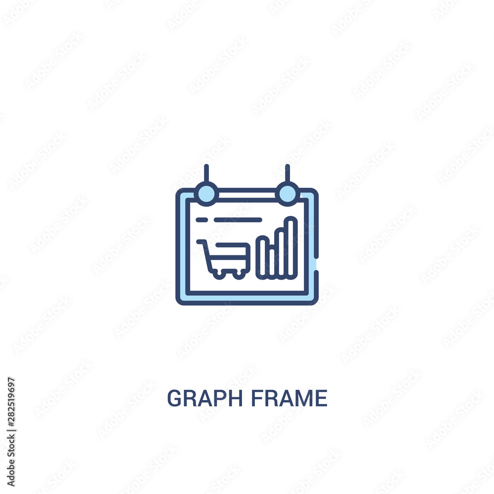 Poster graph frame concept 2 colored icon. simple line element illustration. outline blue graph frame symbo