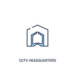 cctv headquarters concept 2 colored icon. simple line element illustration. outline blue cctv headquarters symbol. can be used for web and mobile ui/ux.