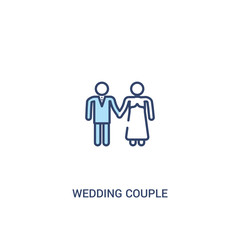 wedding couple concept 2 colored icon. simple line element illustration. outline blue wedding couple symbol. can be used for web and mobile ui/ux.