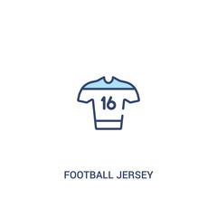 football jersey concept 2 colored icon. simple line element illustration. outline blue football jersey symbol. can be used for web and mobile ui/ux.