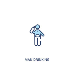 man drinking concept 2 colored icon. simple line element illustration. outline blue man drinking symbol. can be used for web and mobile ui/ux.