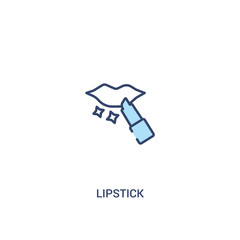 Obraz premium lipstick concept 2 colored icon. simple line element illustration. outline blue lipstick symbol. can be used for web and mobile ui/ux.