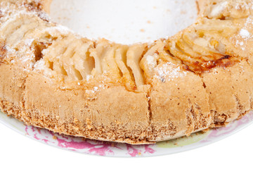 torus-shaped Russian Charlotte cake close-up