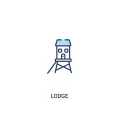 lodge concept 2 colored icon. simple line element illustration. outline blue lodge symbol. can be used for web and mobile ui/ux.