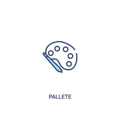 pallete concept 2 colored icon. simple line element illustration. outline blue pallete symbol. can be used for web and mobile ui/ux.