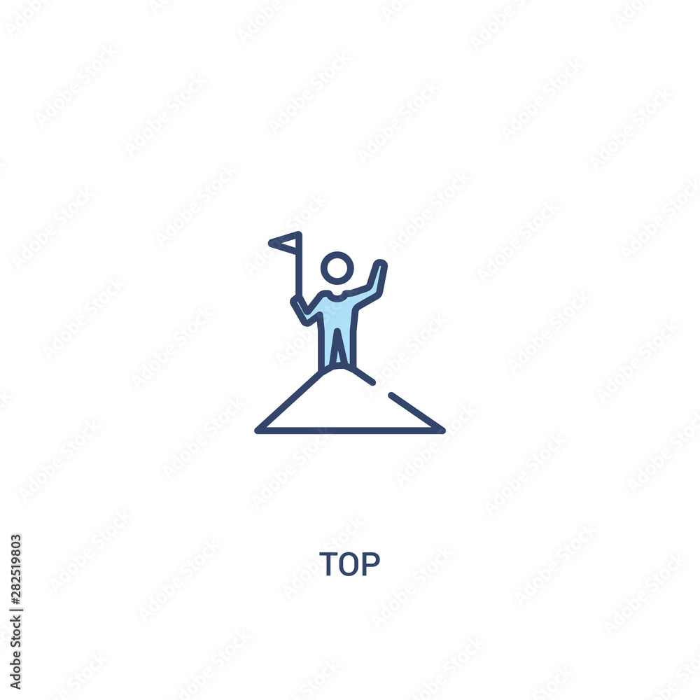 Aufkleber top concept 2 colored icon. simple line element illustration. outline blue top symbol. can be used f