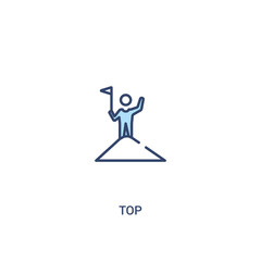 top concept 2 colored icon. simple line element illustration. outline blue top symbol. can be used for web and mobile ui/ux.