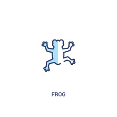 frog concept 2 colored icon. simple line element illustration. outline blue frog symbol. can be used for web and mobile ui/ux.