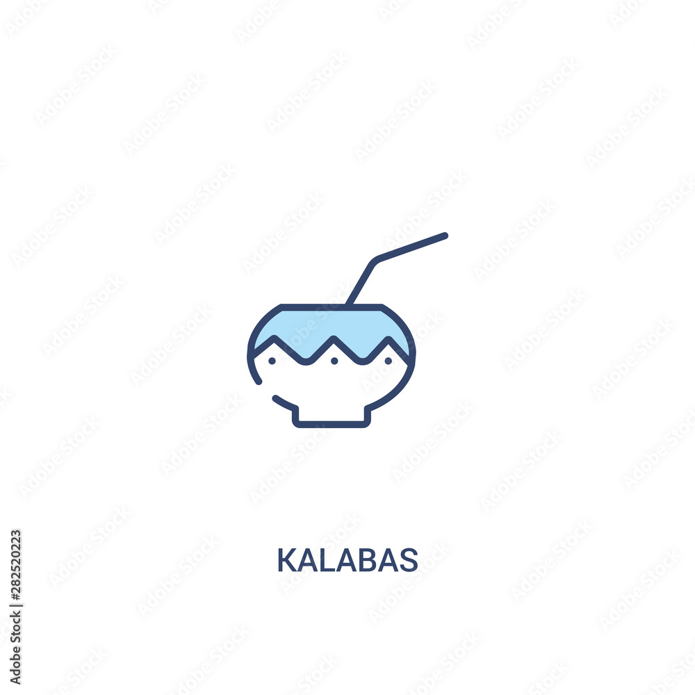 Poster kalabas concept 2 colored icon. simple line element illustration. outline blue kalabas symbol. can b