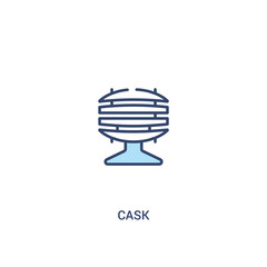 cask concept 2 colored icon. simple line element illustration. outline blue cask symbol. can be used for web and mobile ui/ux.