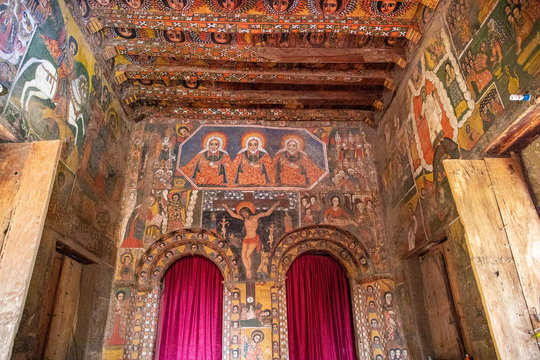 Debre Birhan Selassie is a church in Gondar, Ethiopia