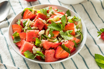 Homemade Raw Feta Watermelon Salad