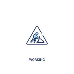 working concept 2 colored icon. simple line element illustration. outline blue working symbol. can be used for web and mobile ui/ux.