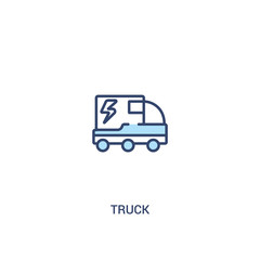truck concept 2 colored icon. simple line element illustration. outline blue truck symbol. can be used for web and mobile ui/ux.