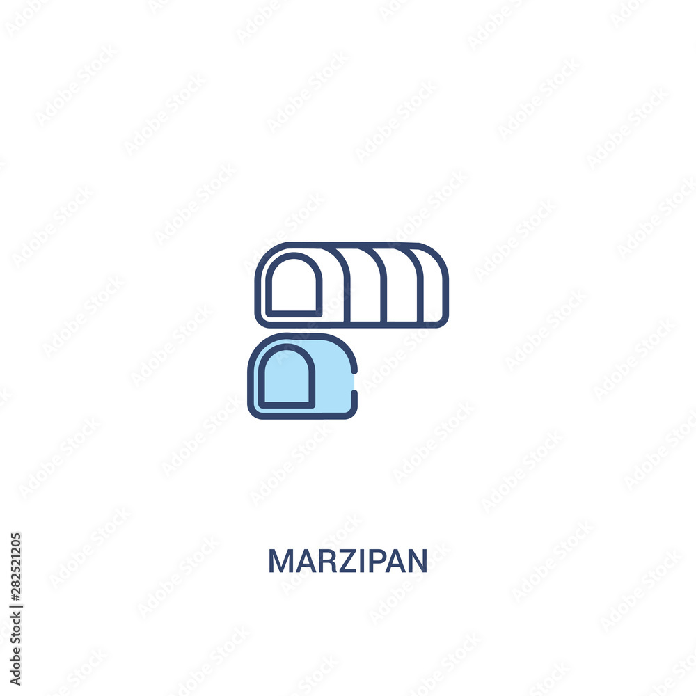 Poster marzipan concept 2 colored icon. simple line element illustration. outline blue marzipan symbol. can
