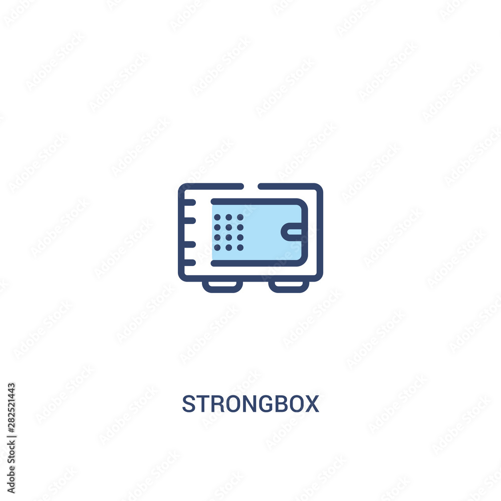 Poster strongbox concept 2 colored icon. simple line element illustration. outline blue strongbox symbol. c