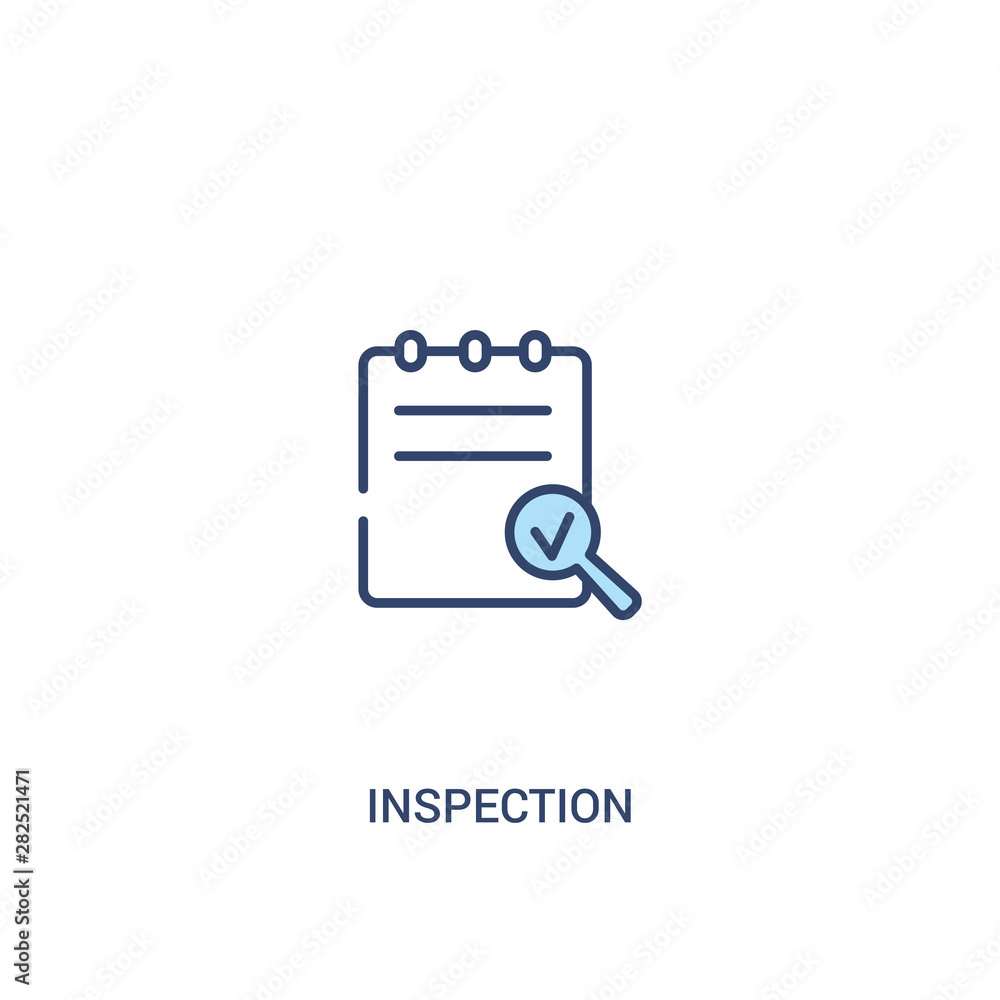 Poster inspection concept 2 colored icon. simple line element illustration. outline blue inspection symbol.