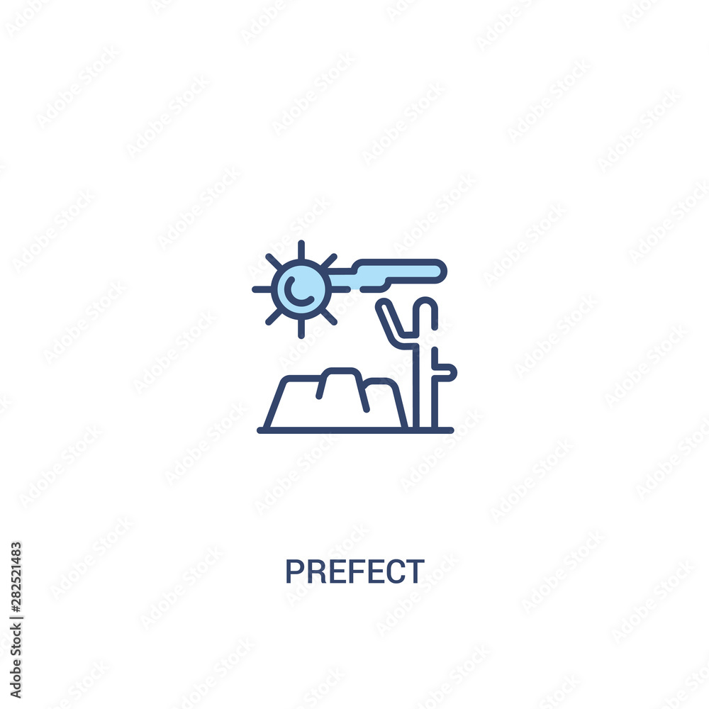 Poster prefect concept 2 colored icon. simple line element illustration. outline blue prefect symbol. can b