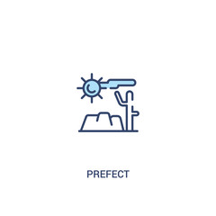 prefect concept 2 colored icon. simple line element illustration. outline blue prefect symbol. can be used for web and mobile ui/ux.