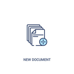 new document concept 2 colored icon. simple line element illustration. outline blue new document symbol. can be used for web and mobile ui/ux.