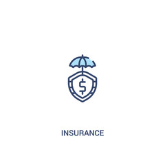 insurance concept 2 colored icon. simple line element illustration. outline blue insurance symbol. can be used for web and mobile ui/ux.
