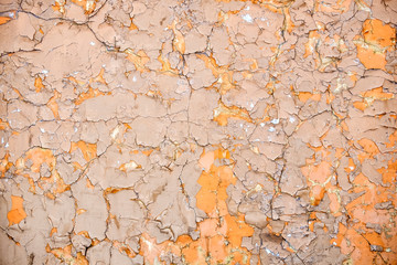 Old cracked paint on a wall surface