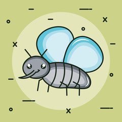 cute fly insect kawaii character