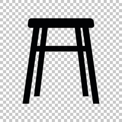 Stool icon sign. Black icon on transparent background. Illustration.