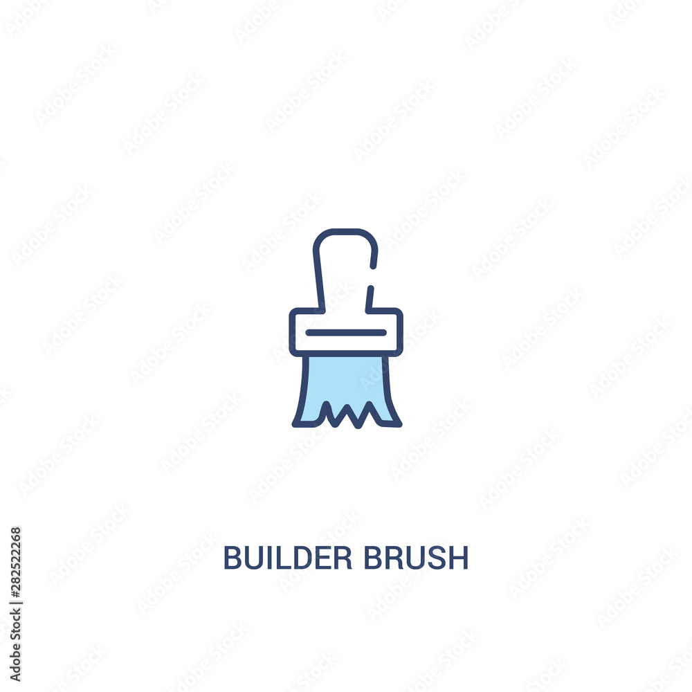 Aufkleber builder brush concept 2 colored icon. simple line element illustration. outline blue builder brush s