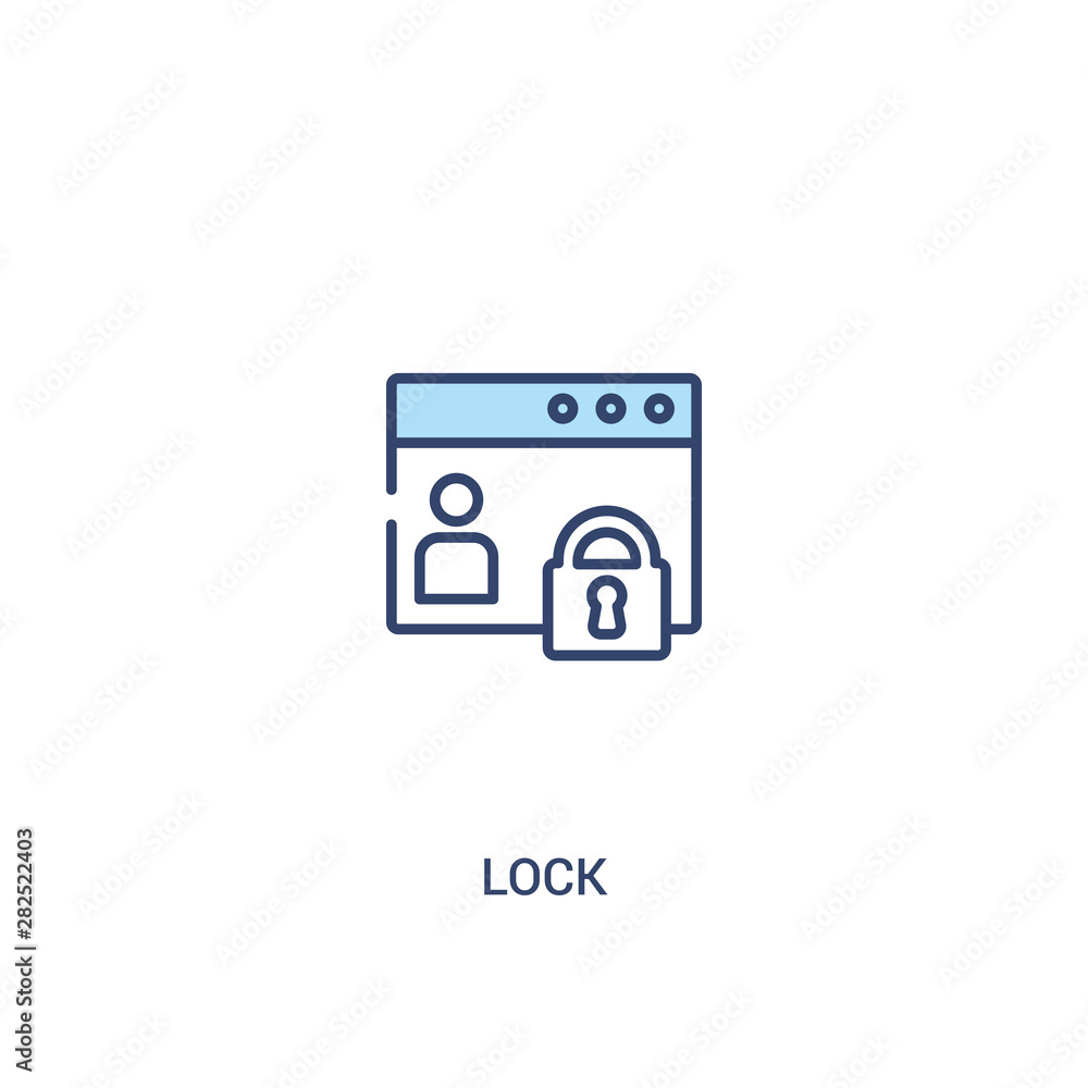 Poster lock concept 2 colored icon. simple line element illustration. outline blue lock symbol. can be used