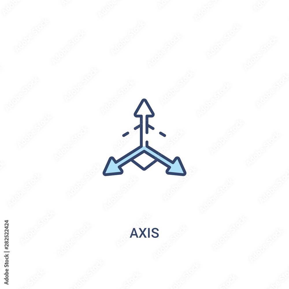 Poster axis concept 2 colored icon. simple line element illustration. outline blue axis symbol. can be used