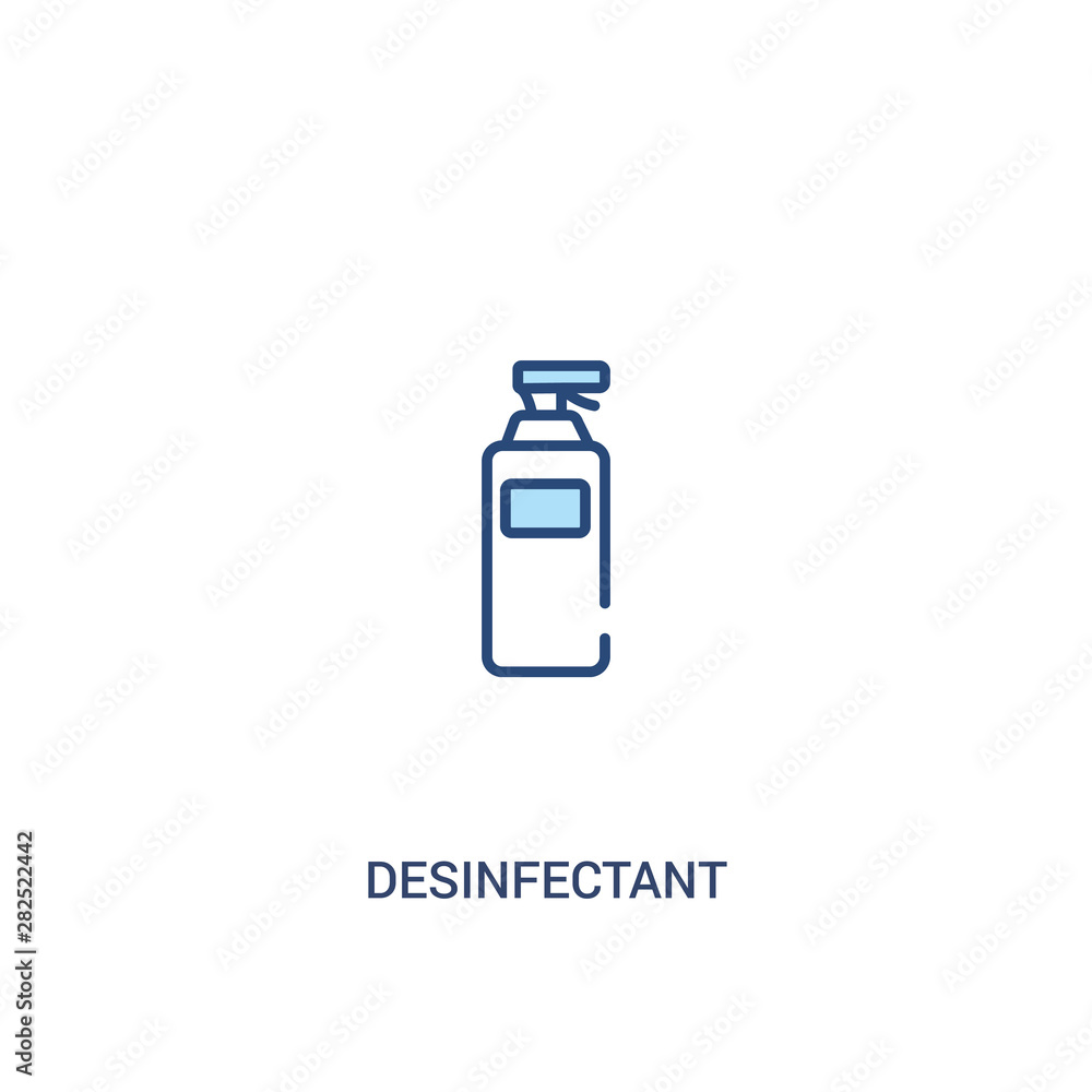 Poster desinfectant concept 2 colored icon. simple line element illustration. outline blue desinfectant sym