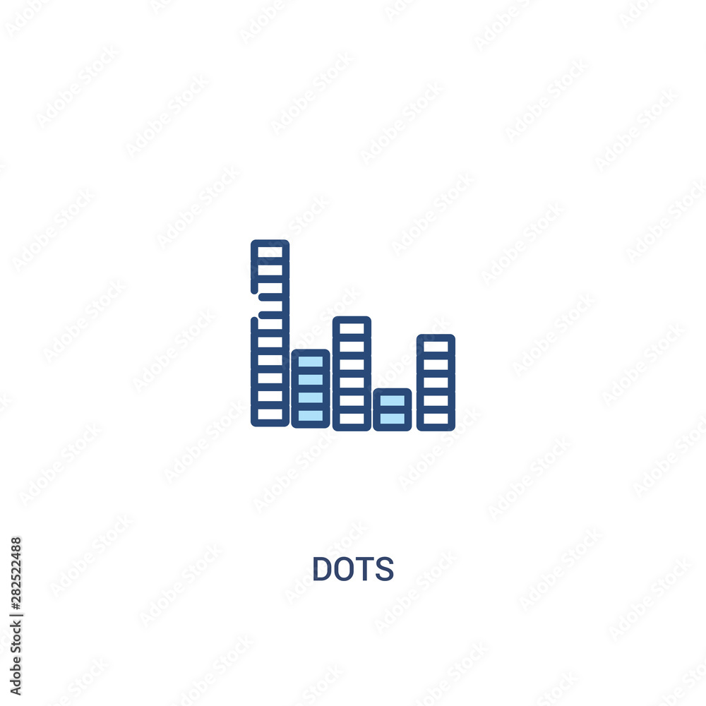Poster dots concept 2 colored icon. simple line element illustration. outline blue dots symbol. can be used