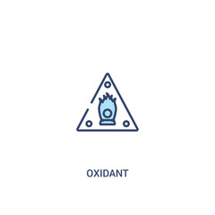 oxidant concept 2 colored icon. simple line element illustration. outline blue oxidant symbol. can be used for web and mobile ui/ux.