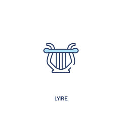 lyre concept 2 colored icon. simple line element illustration. outline blue lyre symbol. can be used for web and mobile ui/ux.