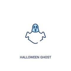 halloween ghost concept 2 colored icon. simple line element illustration. outline blue halloween ghost symbol. can be used for web and mobile ui/ux.