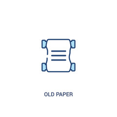 old paper concept 2 colored icon. simple line element illustration. outline blue old paper symbol. can be used for web and mobile ui/ux.