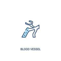 blood vessel concept 2 colored icon. simple line element illustration. outline blue blood vessel symbol. can be used for web and mobile ui/ux.