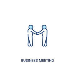 business meeting concept 2 colored icon. simple line element illustration. outline blue business meeting symbol. can be used for web and mobile ui/ux.