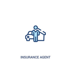 insurance agent concept 2 colored icon. simple line element illustration. outline blue insurance agent symbol. can be used for web and mobile ui/ux.