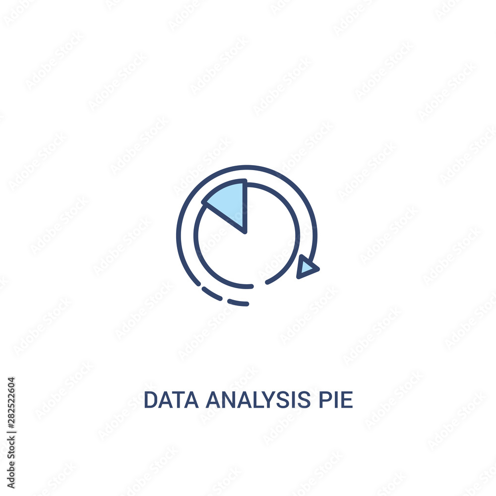 Poster data analysis pie chart interface concept 2 colored icon. simple line element illustration. outline 