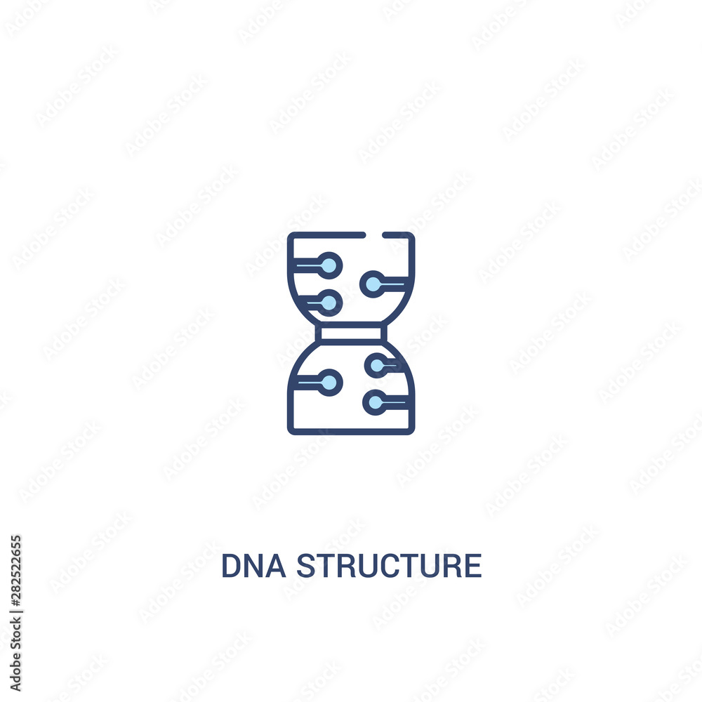 Poster dna structure concept 2 colored icon. simple line element illustration. outline blue dna structure s
