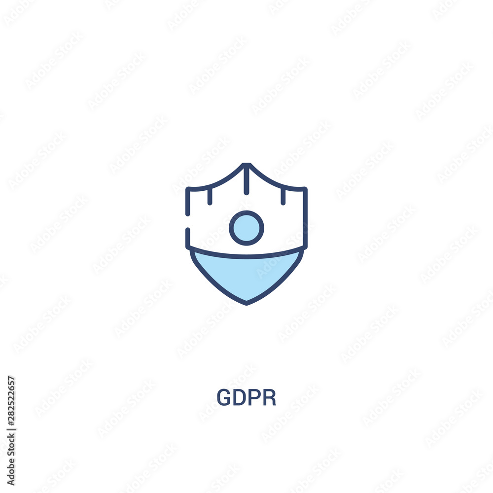 Poster gdpr concept 2 colored icon. simple line element illustration. outline blue gdpr symbol. can be used