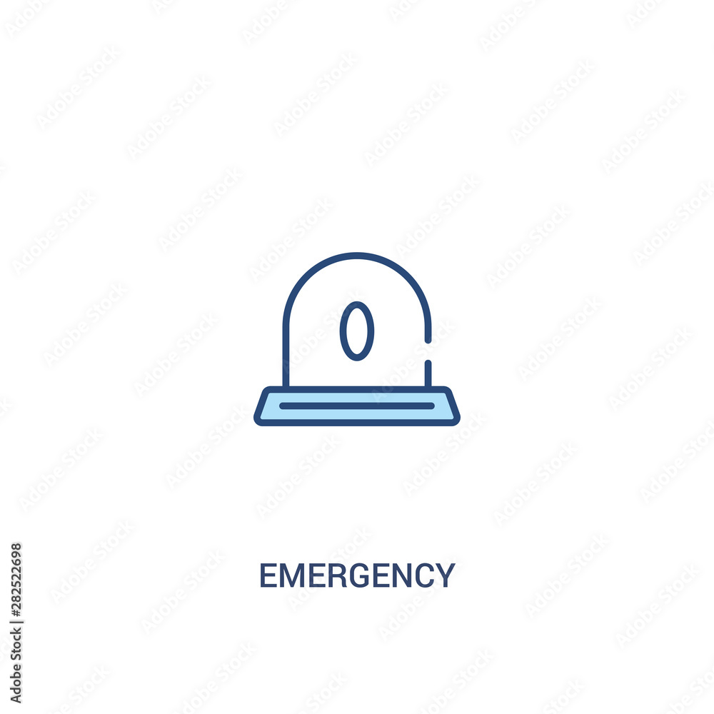 Aufkleber emergency concept 2 colored icon. simple line element illustration. outline blue emergency symbol. c