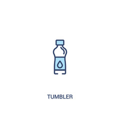 tumbler concept 2 colored icon. simple line element illustration. outline blue tumbler symbol. can be used for web and mobile ui/ux.