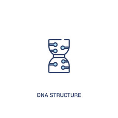 dna structure concept 2 colored icon. simple line element illustration. outline blue dna structure symbol. can be used for web and mobile ui/ux.