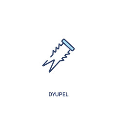 dyupel concept 2 colored icon. simple line element illustration. outline blue dyupel symbol. can be used for web and mobile ui/ux.