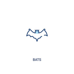 bats concept 2 colored icon. simple line element illustration. outline blue bats symbol. can be used for web and mobile ui/ux.