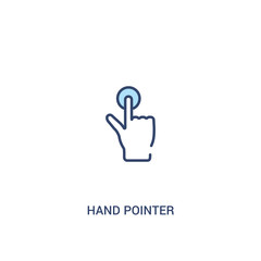 hand pointer concept 2 colored icon. simple line element illustration. outline blue hand pointer symbol. can be used for web and mobile ui/ux.