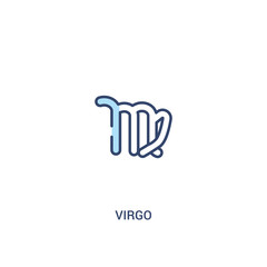 Fototapeta premium virgo concept 2 colored icon. simple line element illustration. outline blue virgo symbol. can be used for web and mobile ui/ux.